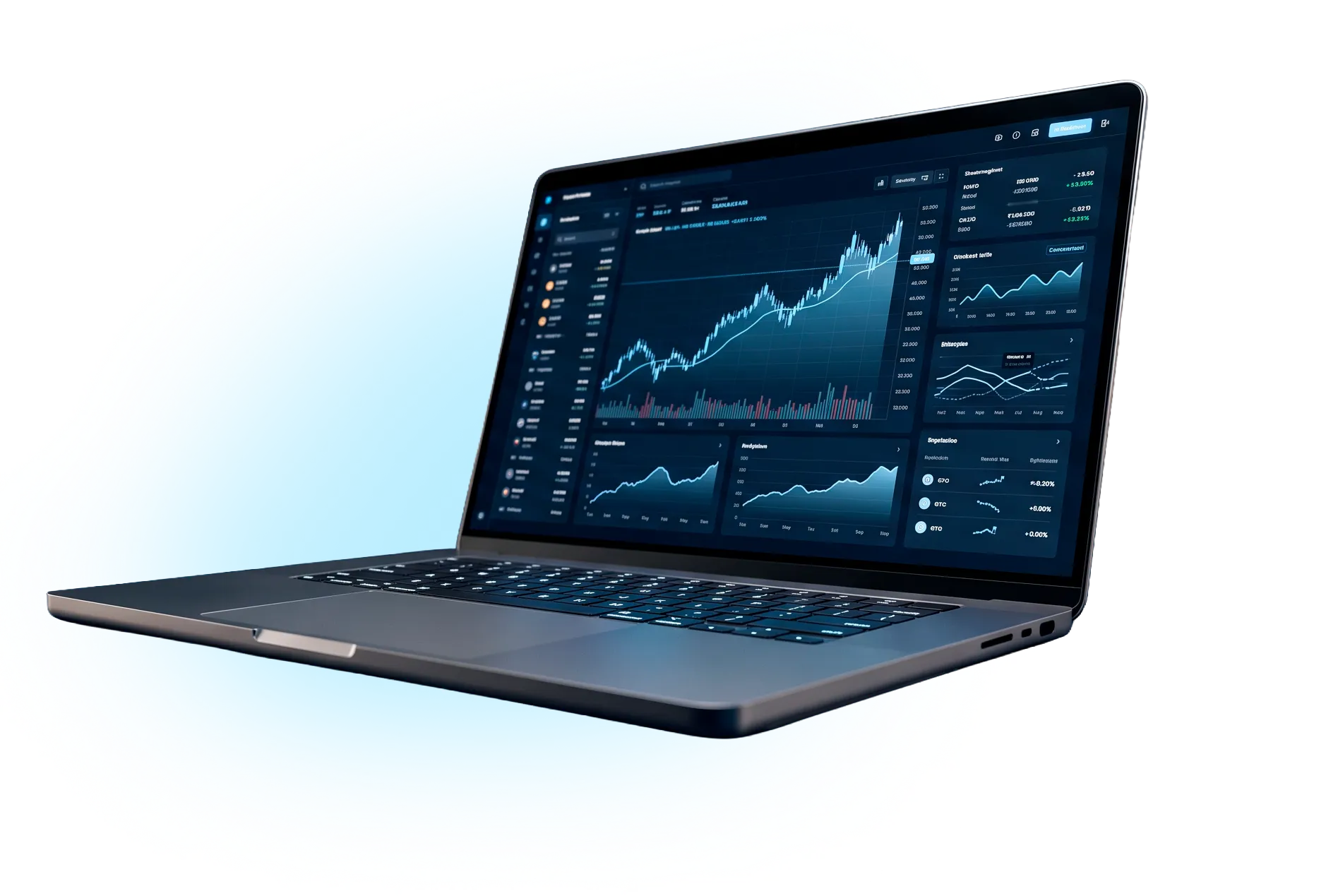 Mudralix AI trading dashboard shown on a laptop